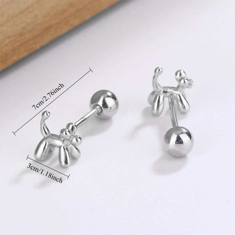 Minimalist Balloon Dog Stud Earrings Comfortable Sleep Earring Sweet Daily Casual Chic for Women Cute Accessories Jewelry Gifts