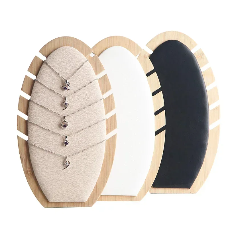 

Bamboo Flame Shape Pendant Necklace Display Board Jewelry Display Organizer Shelf Storage Holder Showcases