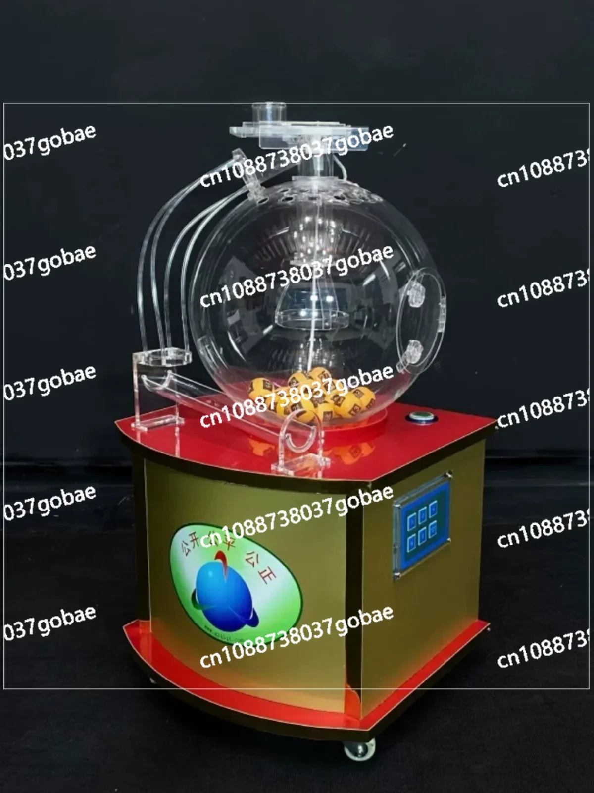 Blowing Ball Machine Blowing Air Shake Ball Electronic Lottery Rotary Table Automatic Lottery Machine Desktop Red PT350