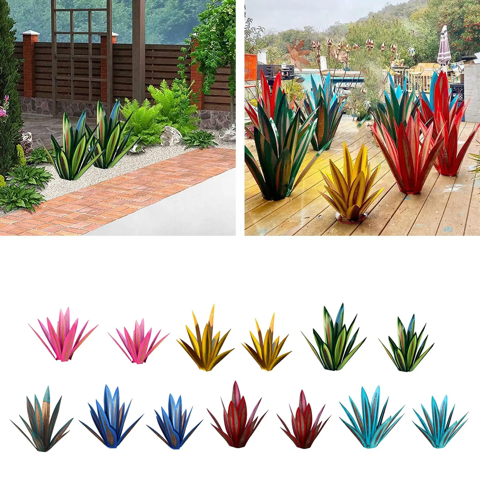 

Rustic Sculpture,DIY Metal Agave Plant,Garden Yard Art Decoration Statue