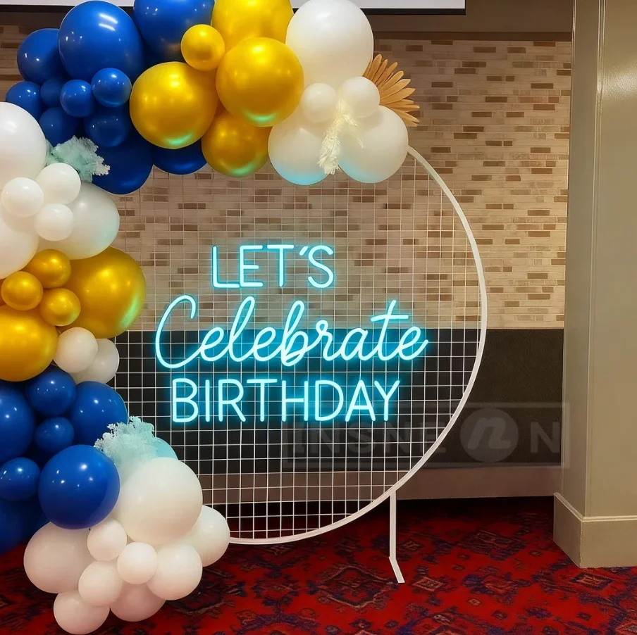

Happy Birthday Neon Sign Custom Personalized LED Neon LED Party Signage Customized Gifts Wall Decor Party Decoration Art Light