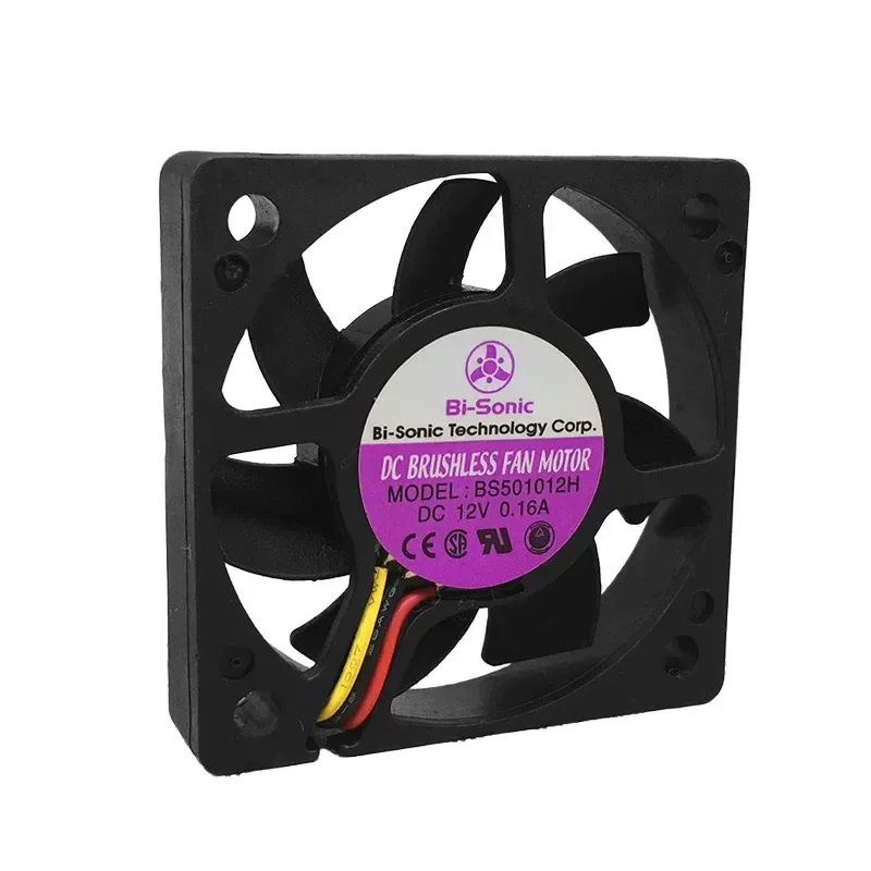 for Original Bi Sonic BS501012H 5CM 12V Computer CPU Cooling Fan 3 Wire