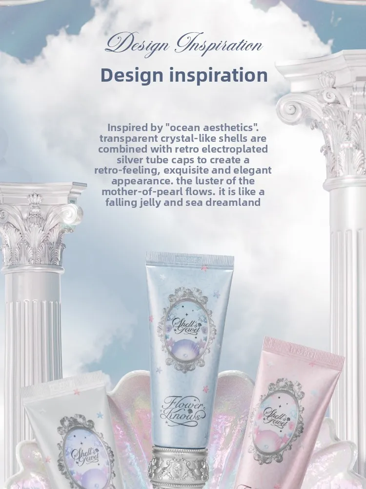 Makeup Flower Knows Shell Pearl Collection Primer Coloring Makeup Base Face Milk Brightening and Holding Make Up Concealer