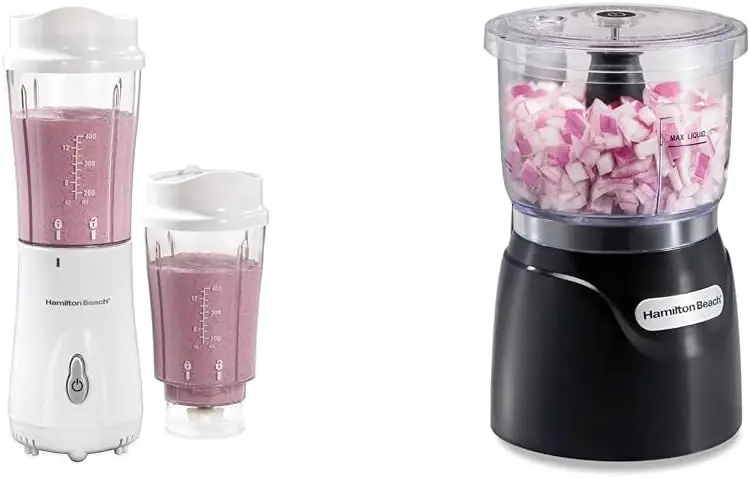 

Portable Blender for Shakes and Smoothies with 14 Oz BPA Free Travel Cup and Lid & Electric Vegetable Chopper & Mini Food Proces
