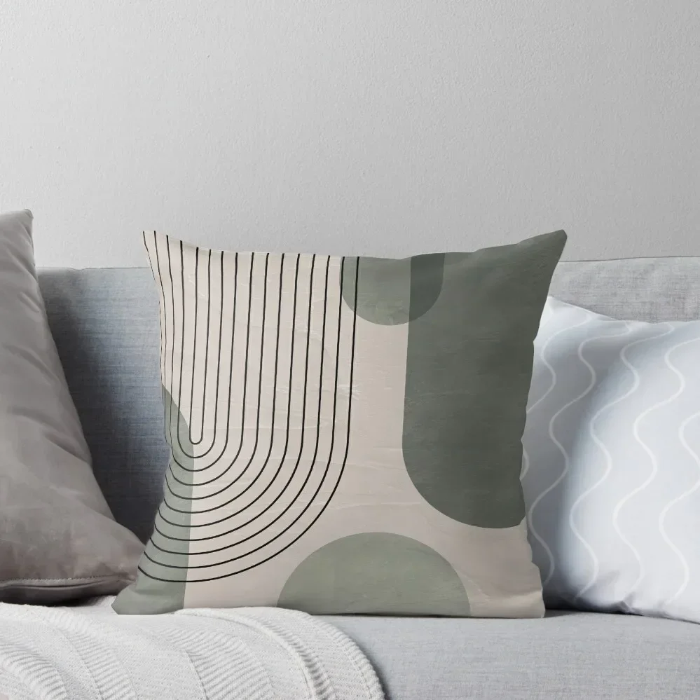 Mid Century Green Geometric Art 2 Throw Pillow Cushions For Children Bed pillowcases pillow