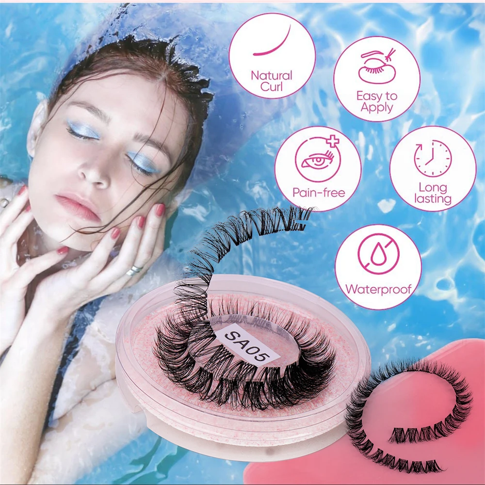 SA Serise Premade Volume Cluster individual Silk Fan Eyelashes Kits Diy Eyelash Extensions glue Kit  For Training Starter