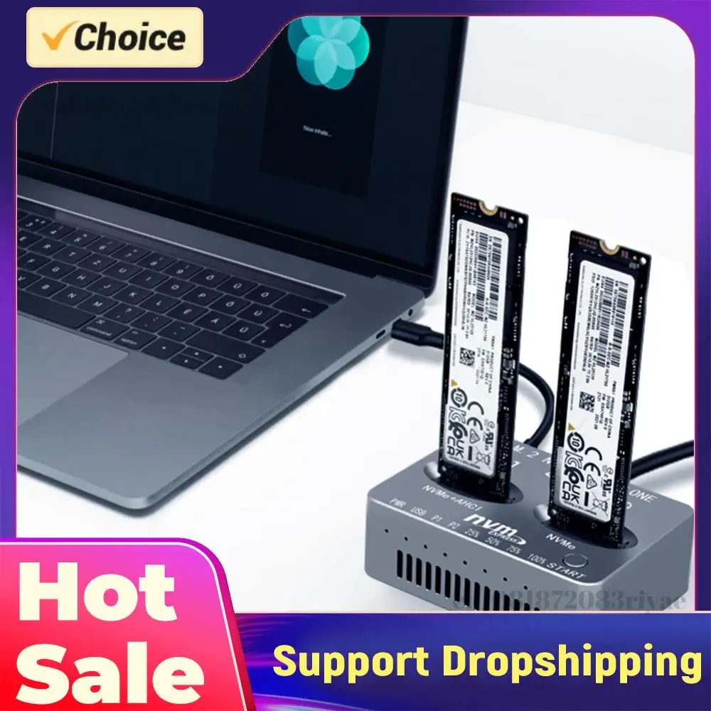 

Dual-Bay M.2 NVME SSD Clone Gen2X 20Gbps NVME Docking Station M.2 M.3 NVME PCI-E External Hard Disk Box for M2 SSD M Key SSD