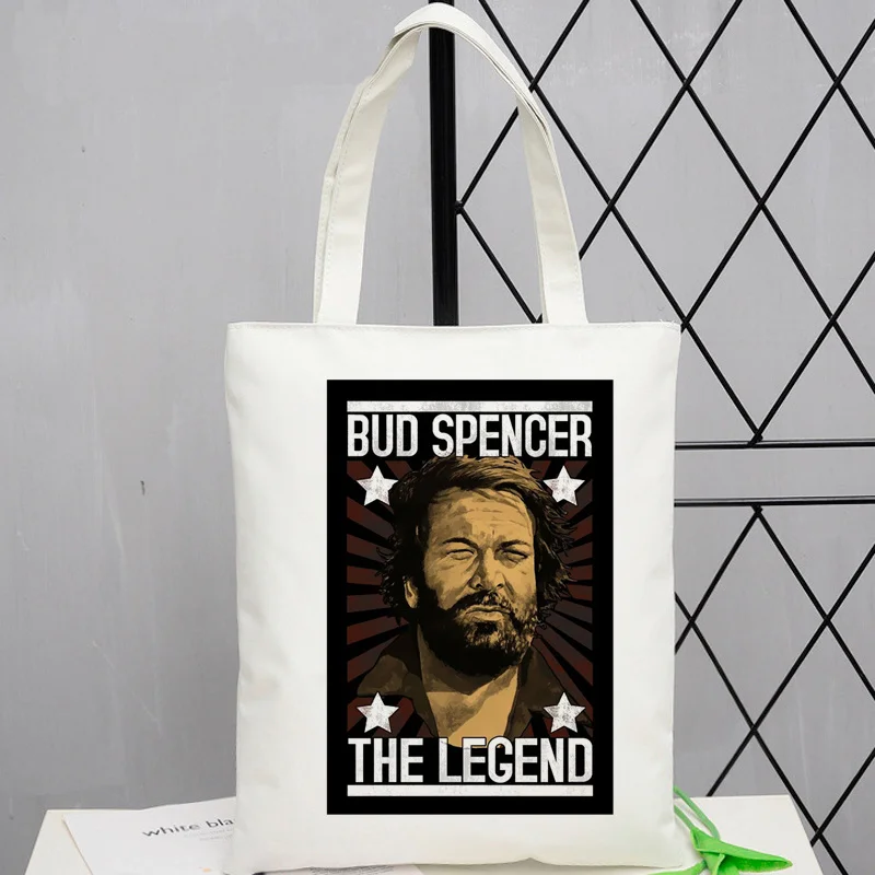 Bolsa de compras Bud Spencer, bolsas de tela, bolsa de yute, bolsa reciclada de lona, bolsas ecológicas, sacola, bolsas de red plegables