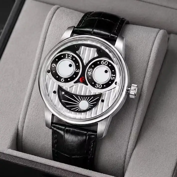 OBLVLO Men Automatic Watch 42mm Mechanical Wristwatch Waterproof Rotatable Joker Dial Luminous Waterproof Sapphire Mirror Miyota
