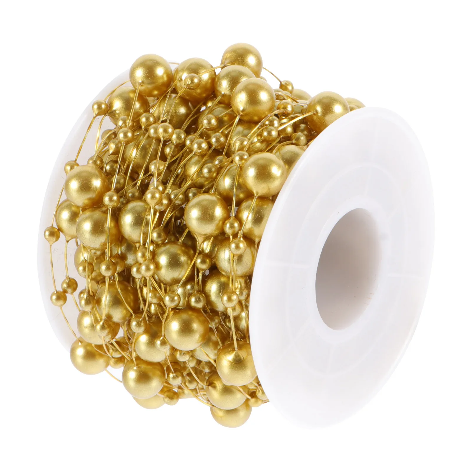 1 rolle Künstliche Perle Perlen Kette Glänzende Diy String Für Hochzeit Urlaub Dekor Girlande Hause Party Liefert Perlen Strang