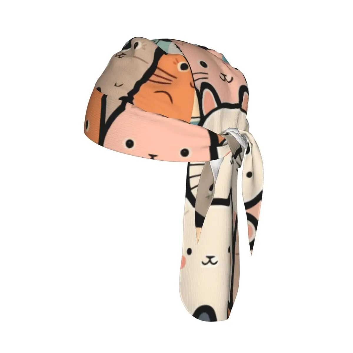 

Bicycle Headband Cap Cartoon Cat Pattern Cycling Headscarf Quick-dry Sun-Protective Hat Head Scarf