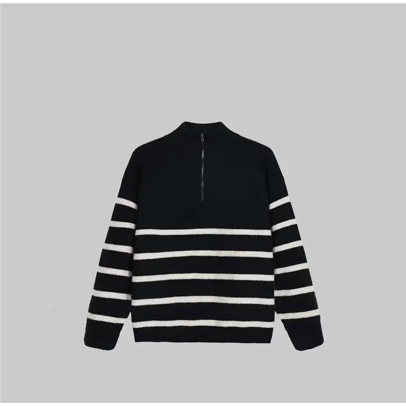 

Loose Fit Men's Knitwear round Ne Sweater Striped Design Autumn Winter Large Size 300 Pou Japanese Sle Casual Lazy Sle