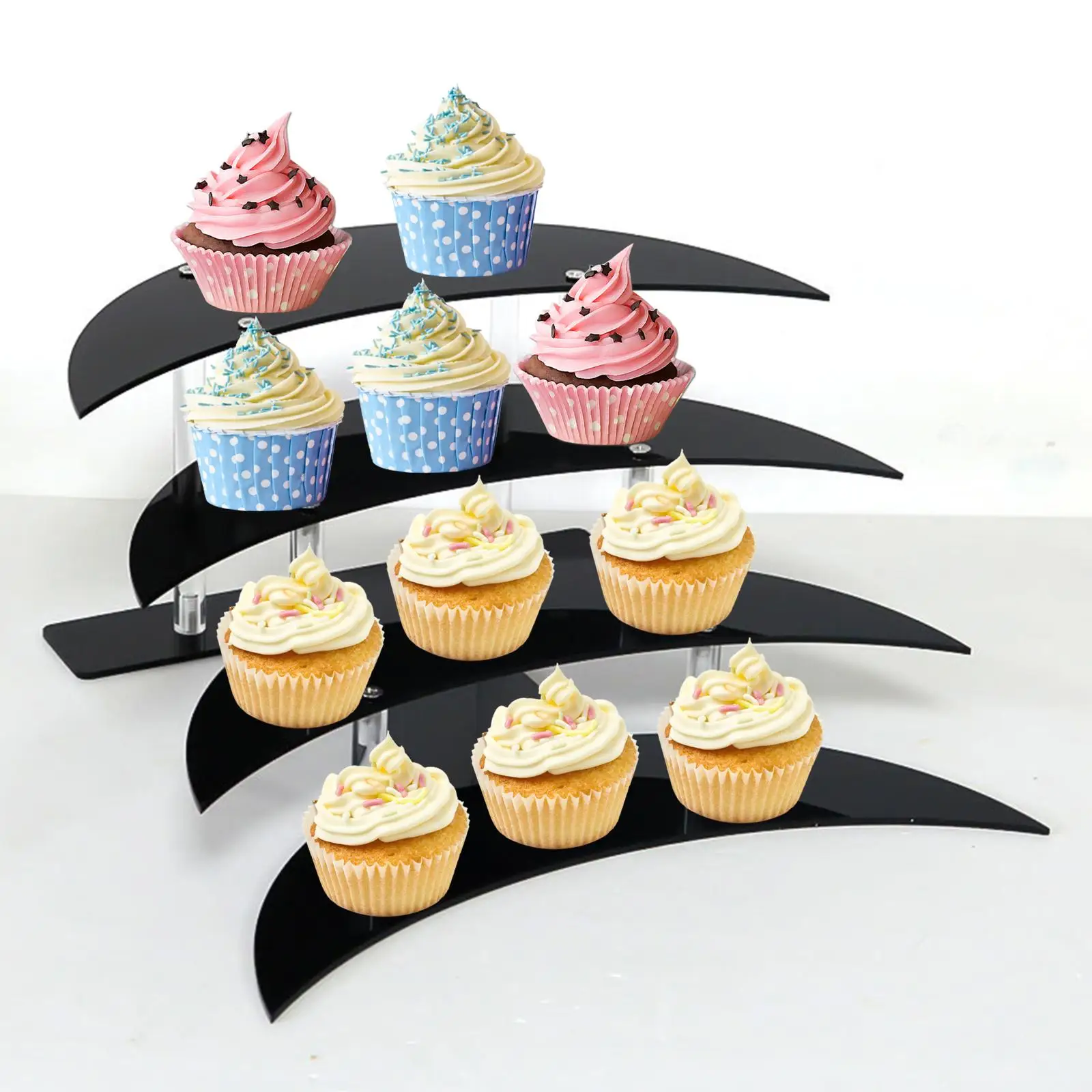 

Cupcake Stand Multipurpose Tabletop Display Riser Shelf Cupcake Holder Figures Display Rack for Party Holiday Events Wedding Bar