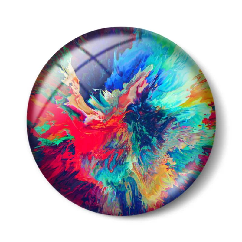Colour Spray paint colorful art patterns 12mm/18mm/20mm/25mm Round photo glass cabochon demo flat back Making findings