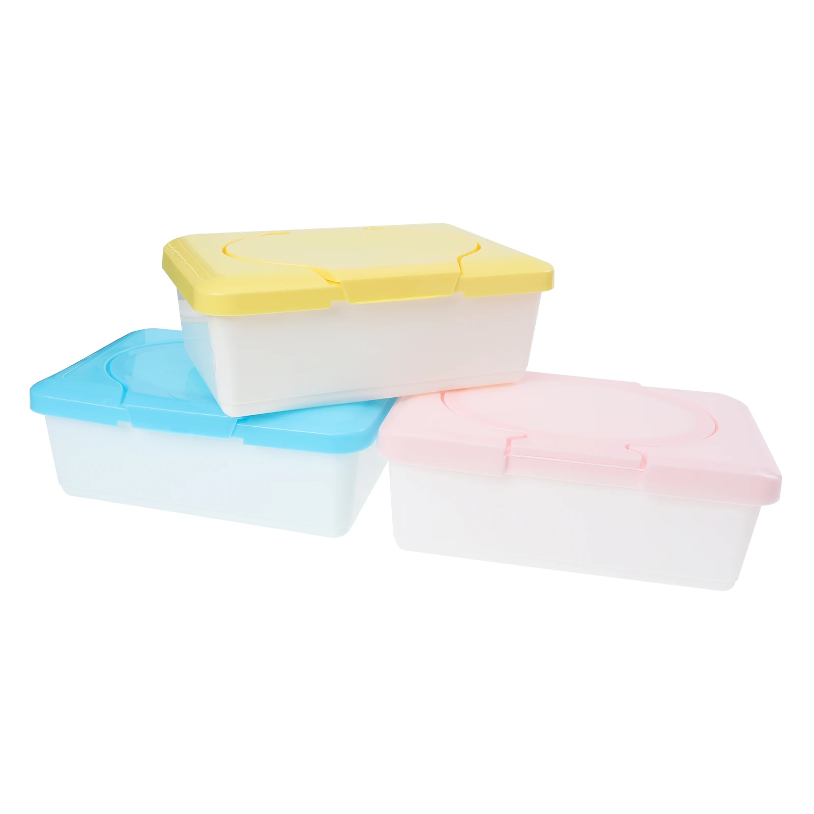 

3pcs Baby Holder Portable Travel Wet Infant Wipe Dispenser Tissue Dispenser Case Reusable PP Material Storage Solution