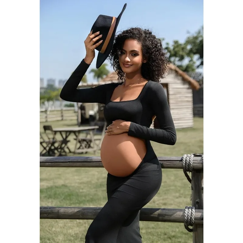 فستان التقاط الصور للأمهات - فستان ماكسي مثير بدون ظهر مع أكمام طويلة للتصوير الفوتوغرافي أثناء الحمل.ropa embarazada임сысысыдуыыыыыыыыы #3