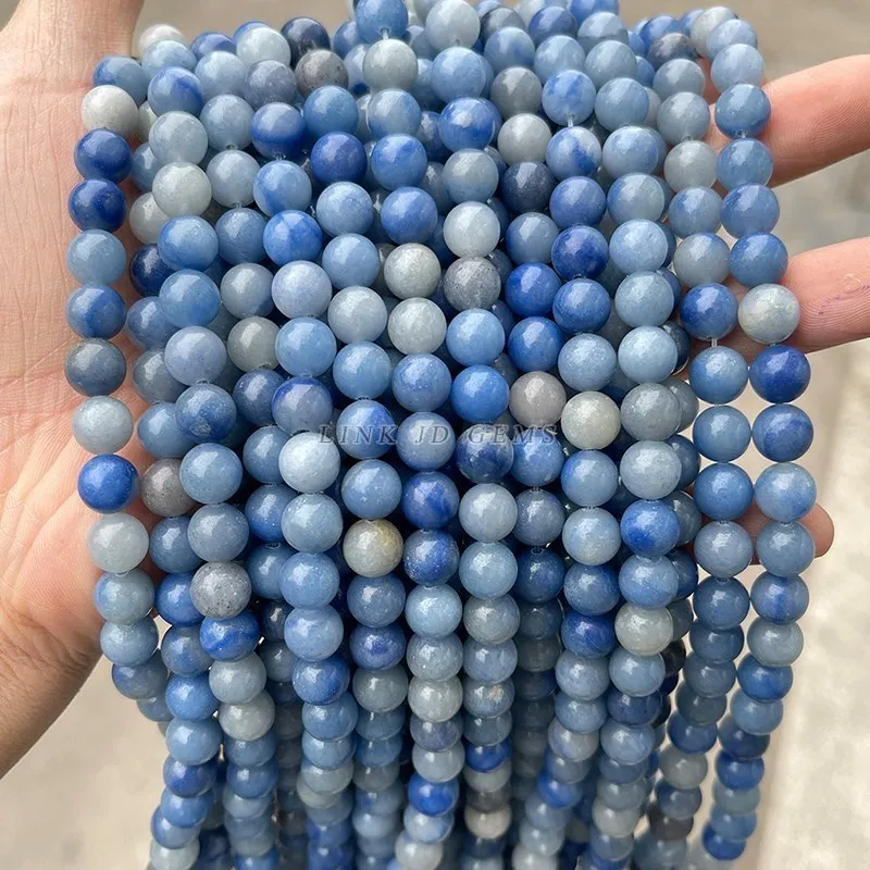 Natural Stone Blue Aventurine Beads Loose Spacer Gemstone Bead For Jewelry Making DIY Bracelet Necklace Accessory 4 6 8 10 12mm