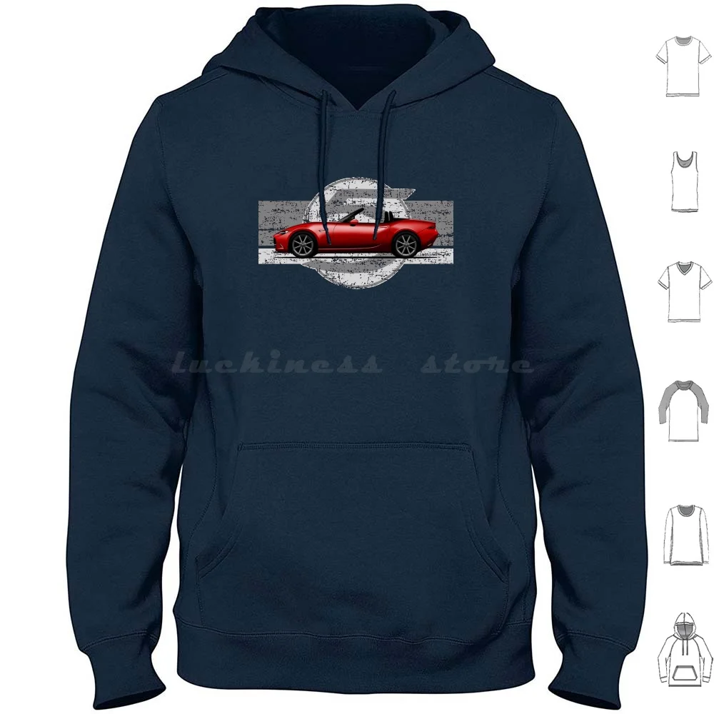 

My Drawing Of The Iconic Red Nd Japanese Roadster Sports Car With Background 5 Hoodies Long Sleeve Mazda Miata Mx5 Na