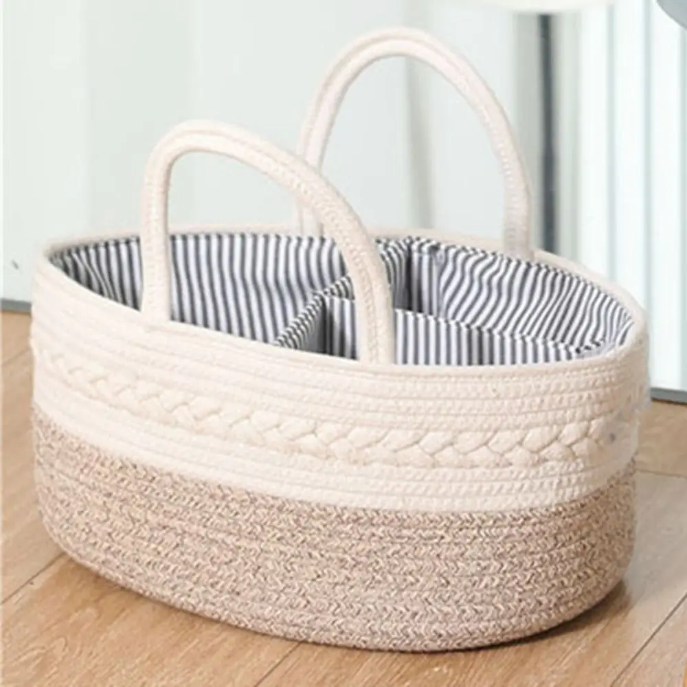 Multifunctional Baby Diaper Storage Basket Cotton Mommy Bag Rope Diaper Bag Nappy Bag Nursery Storage Bin Tote Bag Outdoor