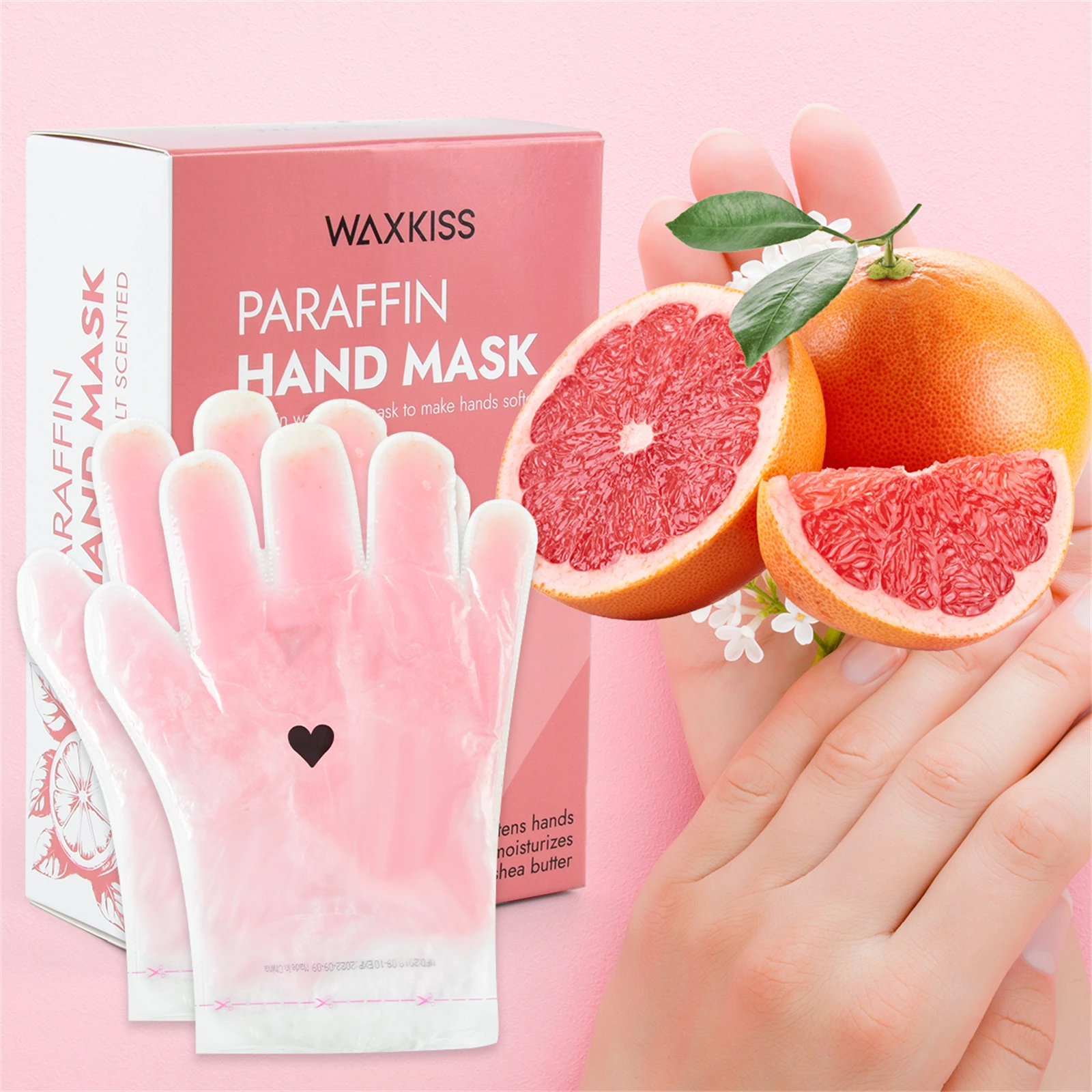 WAXKISS 170g Paraffin Wax Hand Mask, Grapefruit or Lavender Scent, Moisturizing & Skin Softening Hand Care Wax for Women, Easy Hot Water Heating, Paraffin Wax Bath Spa Treatment for Hands