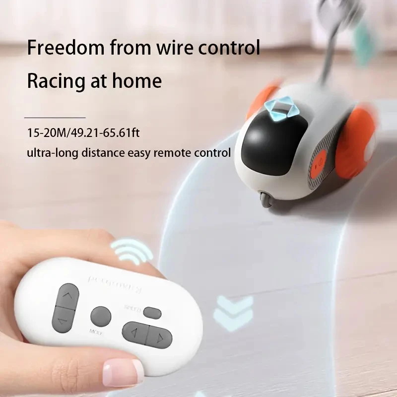 Smart Cat Toy Car Remote Control Running Car Cat Toys Interactive Cat Sticks Teaser Feather Dual Modes Electric Pet Cat Toys