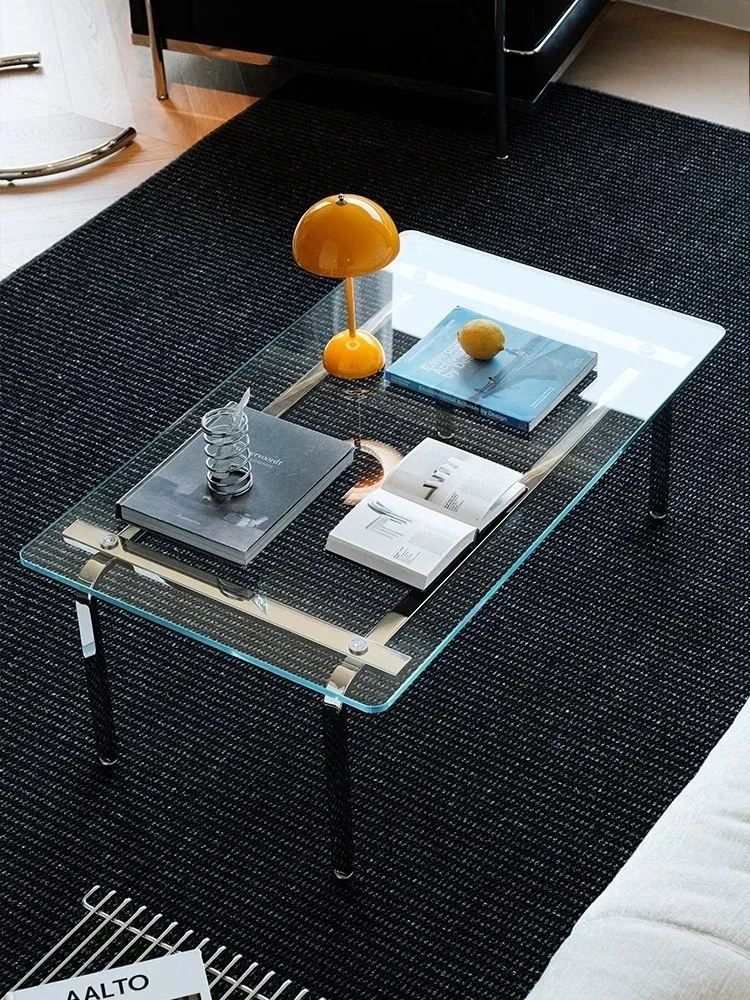 Medieval cof ee tab le household living room sofa tea tabl e stainless steel square glass coffee t able