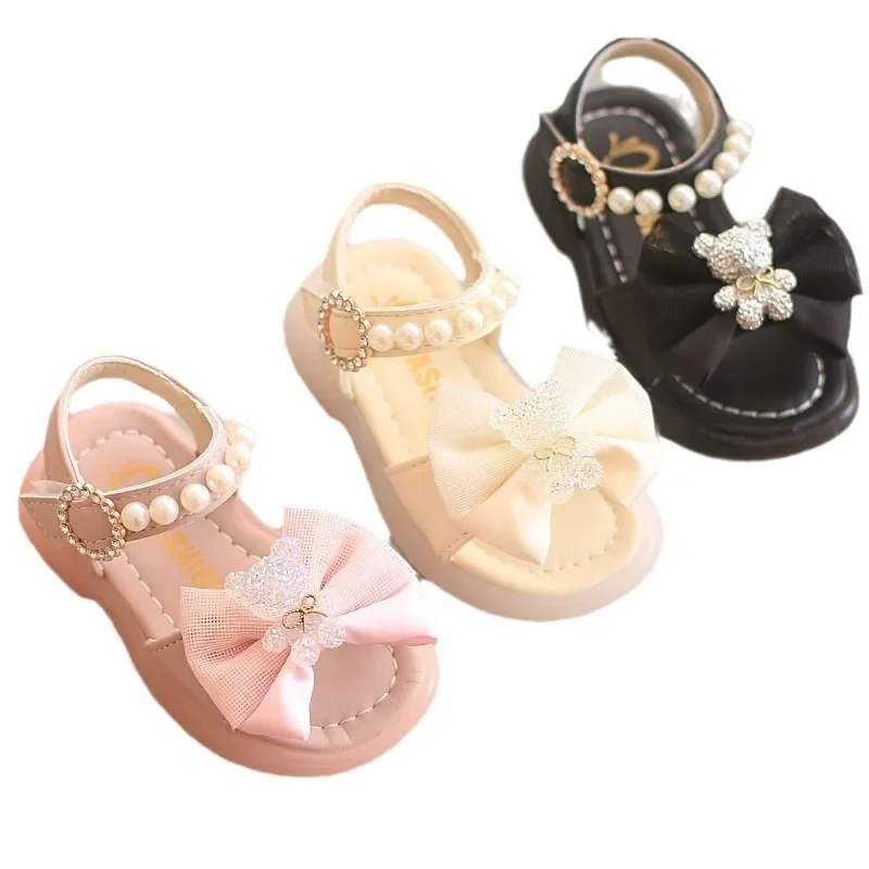 Estate Cartoon neonate sandali bambini bambine scarpe da principessa moda papillon sandali neonato bambino Shoe1-2 anni