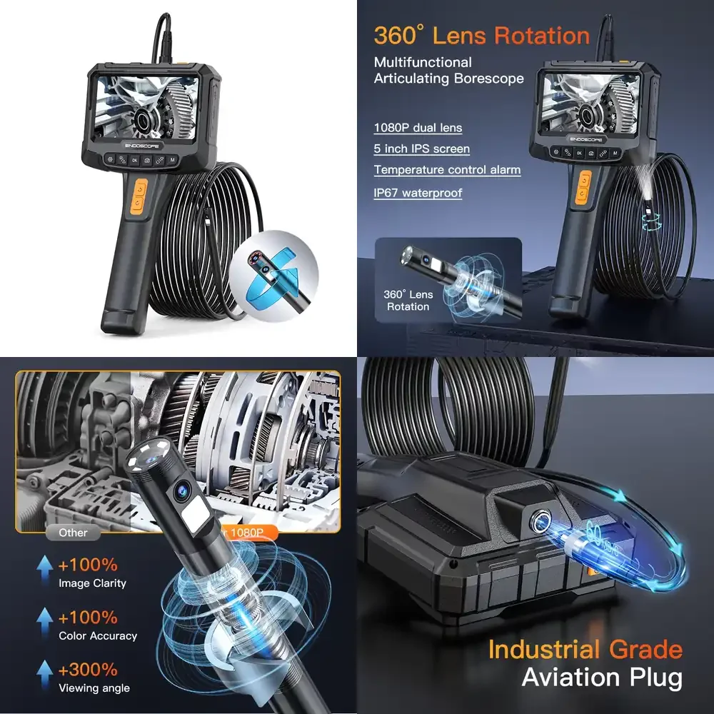 Factory 2MP Resolution 5Inch Mechanical Inspection Tool HD Borescope Industrial
