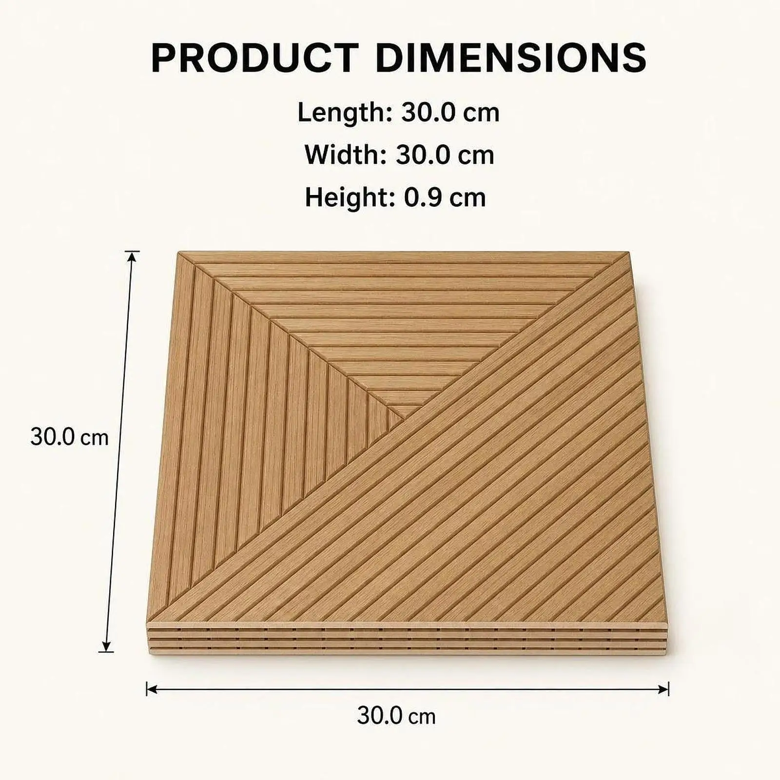 Wood Pattern Acoustic Panels Soundproof Decorative Wall Tiles Easy Install 30x30cm for Home and Studio