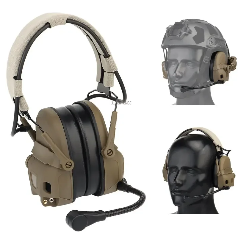 

Tactical Headset Airsoft Paintball Cs Game Foldable Helmet Headphone Shooting Noise Reduction Sound Pickup Head Wear Earmuff