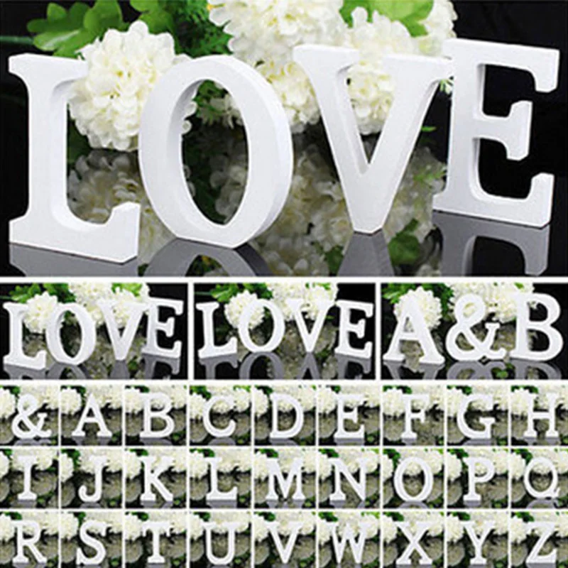 11Cm Letras Decorativas Grandes White Wooden Letters Home Decor Wedding Decoration Diy Personalised Name Design Free Standing