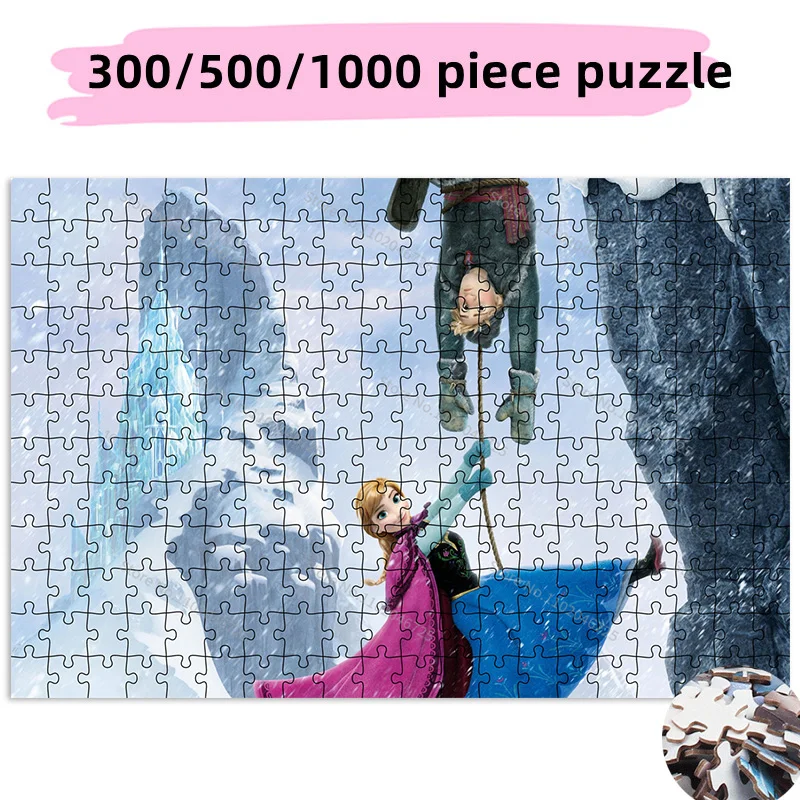 

300 500 1000 Pieces Disney Cartoon Frozen Elsa Princess Creative Jigsaw Puzzle Toy Birthday Gifts Kids Adult Collection Hobby