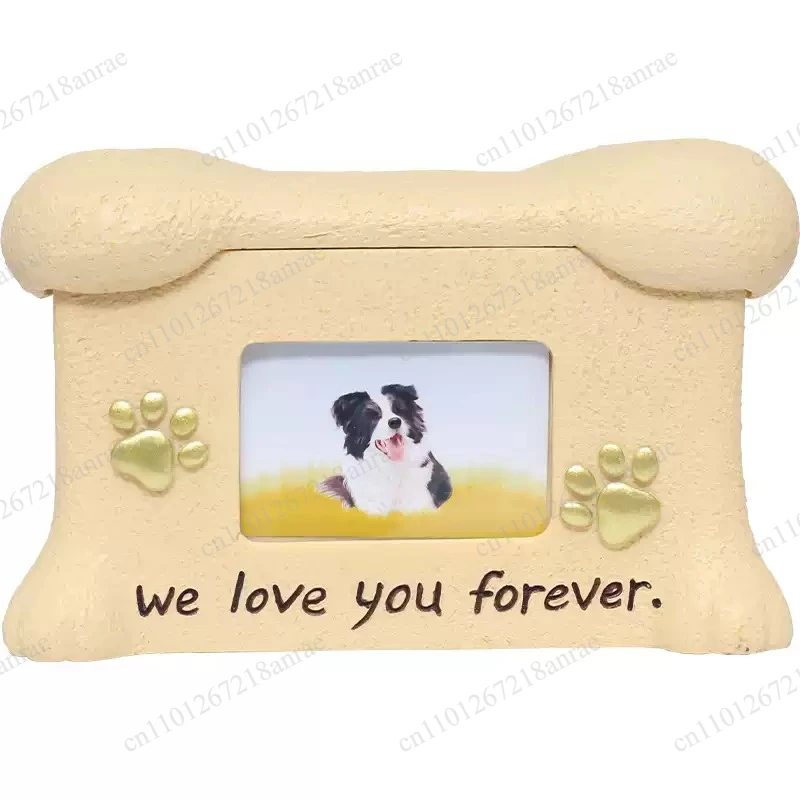 Pet Ashes Urn With Photo Frame Cat Dog Memorial Box Pet Funeral Keepsake Animal Remembrance Storage Box