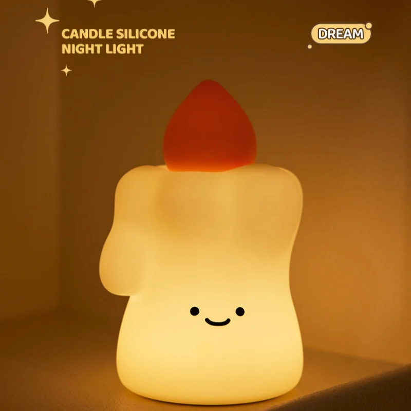 Simple creative Christmas candle silicone gift for friends birthday gift patting light cute high-value atmosphere night light