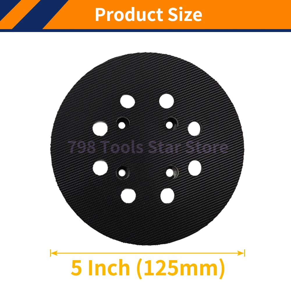 1PC 5 Inch 125mm 8 Hole Hook and Loop Sanding Disc Backing Pad for Bosch PEX 300 PEX 400 AE PEX 4000 AE Power Tool Accessories