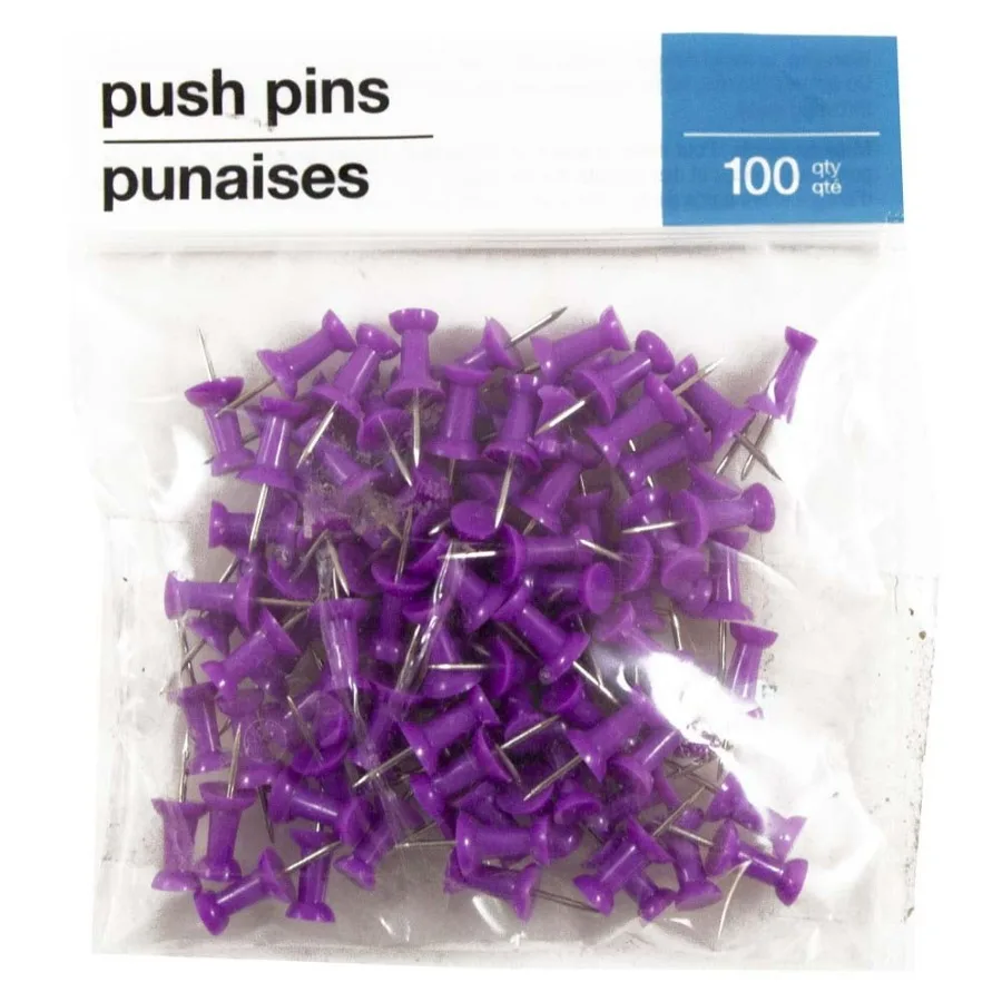 Light Purple Push Pins for Office and Home Use 100 Pack Ideal for Bulletin Boards and Project Planning Durable and Easy to Use