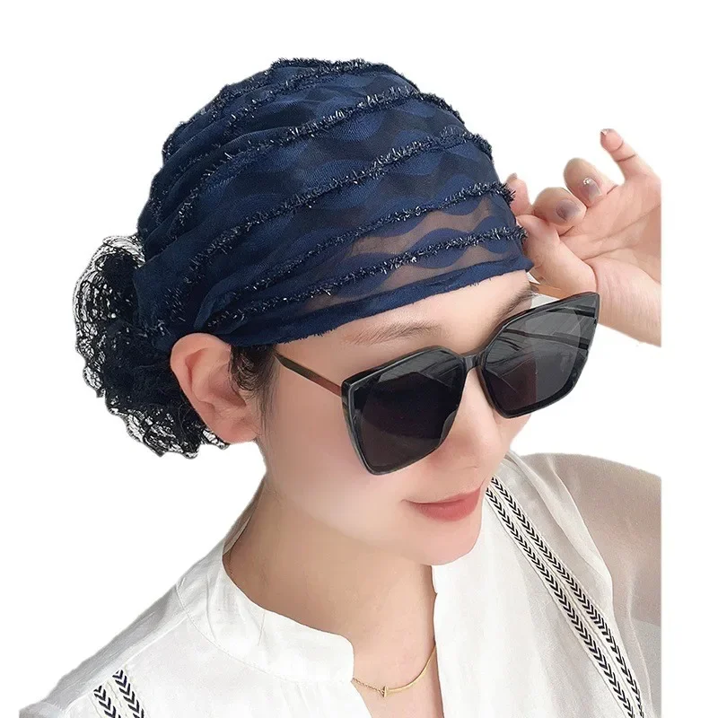 

Модный цветочный кружевной тюрбан, женская мусульманская шляпа, шапка, хиджаб, шапочка, платок от выпадения волос, нижний платок, повязка на голову