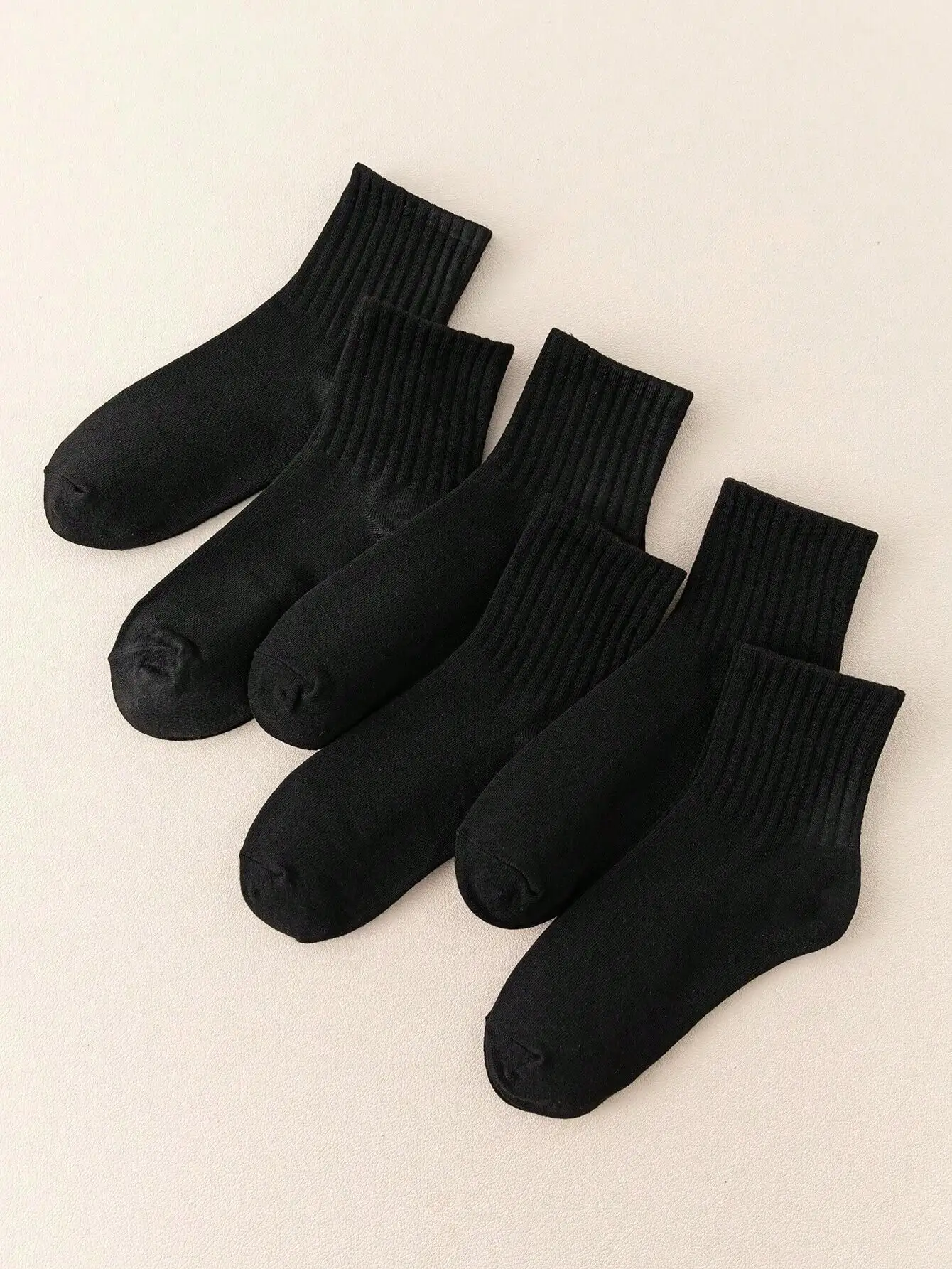 6pairs Unisex Casual Socks Solid Fashion Versatile Socks Breathable Comfy Crew Sock Casual Sports Socks For Men Women image 3