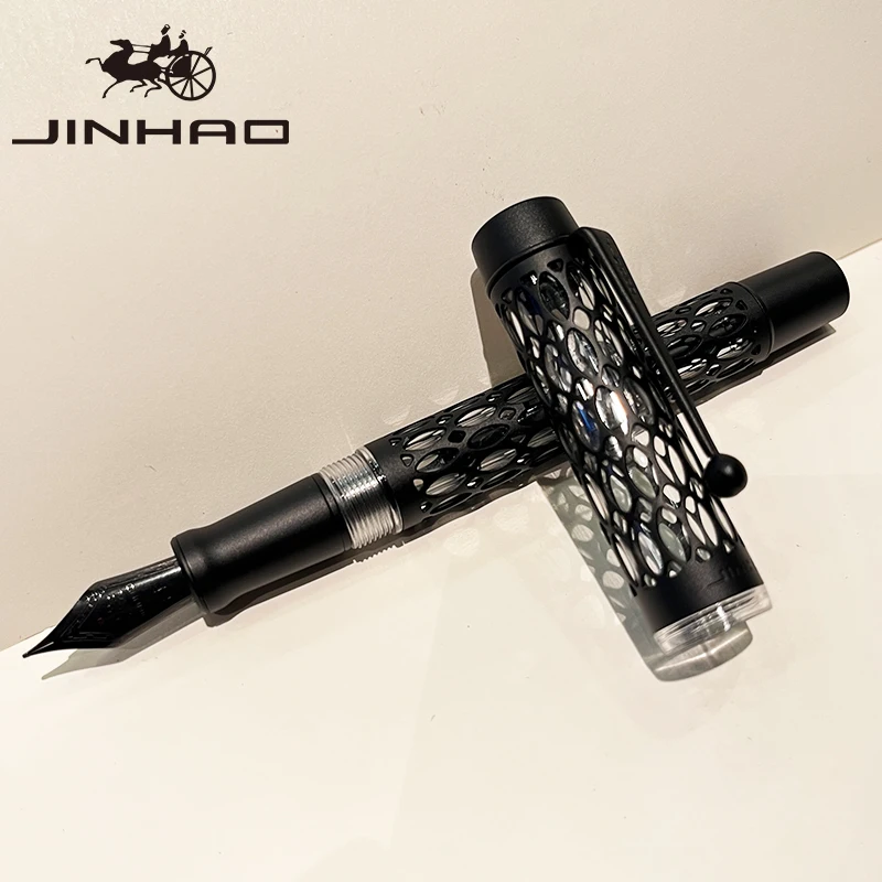 JINHAO Füllfederhalter aus 100 % Centennial-Harz, hohle Serie, goldener Clip, Business-Büro, Geschenk, Stift, Schreibwaren, Schulbedarf – Detail 5