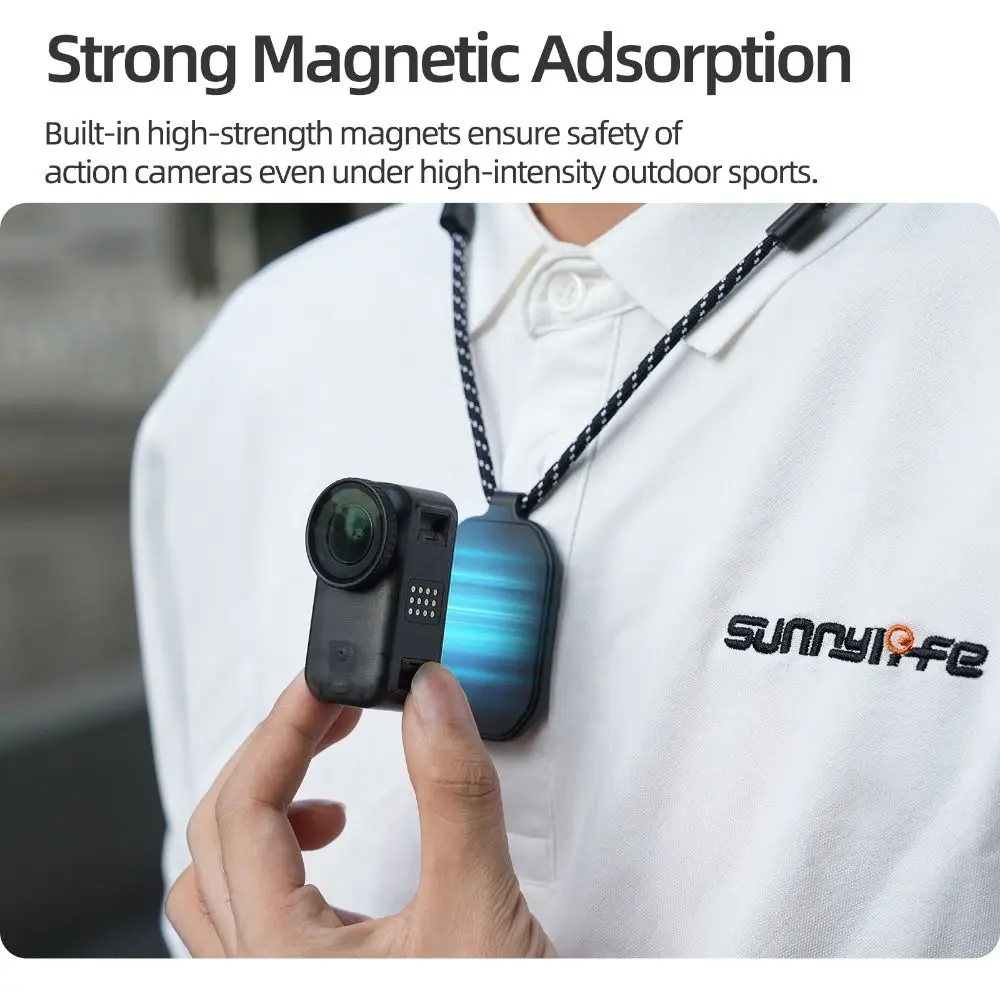 With Lanyard Magnetic Camera Neck Holder Quick Release Adjustable Neck Strap Mount Stable for DJI Osmo Nano/Insta360 GO3S/GO 3