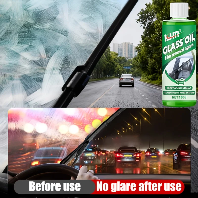 100ML フロントガラス油膜除去剤、車のガラスの水、冬の氷なし、使いやすい、ポータブル、フロントガラス、バックミラーに適しています。