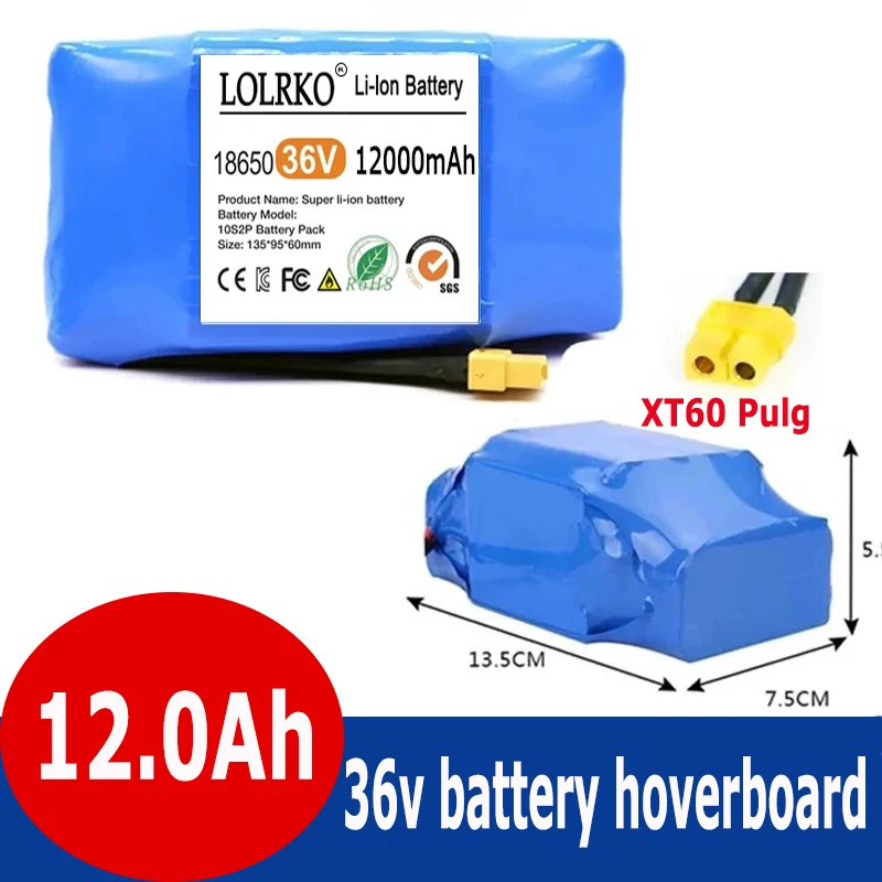 

High-capacity 18650 10S2P 36v 6Ah 8Ah 10Ah 12Ah Lithium Battery Pack for Electric Scooter Twist Car Rechargeable Li-ion Battery