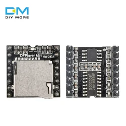 Módulo de reproductor de MP3 Mini, placa decodificadora de voz Compatible con tarjeta TF, disco U, puerto Serial IO, AD, Compatible con Arduino, YX5200 DFPlayer