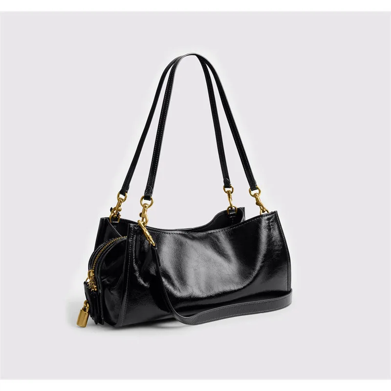 XMESSUN New Trendy Shoulder Underarm Bag for Women, Fashion Oil Wax Leather Crossbody Bag Ladies High Quality Commuter Bag Ins