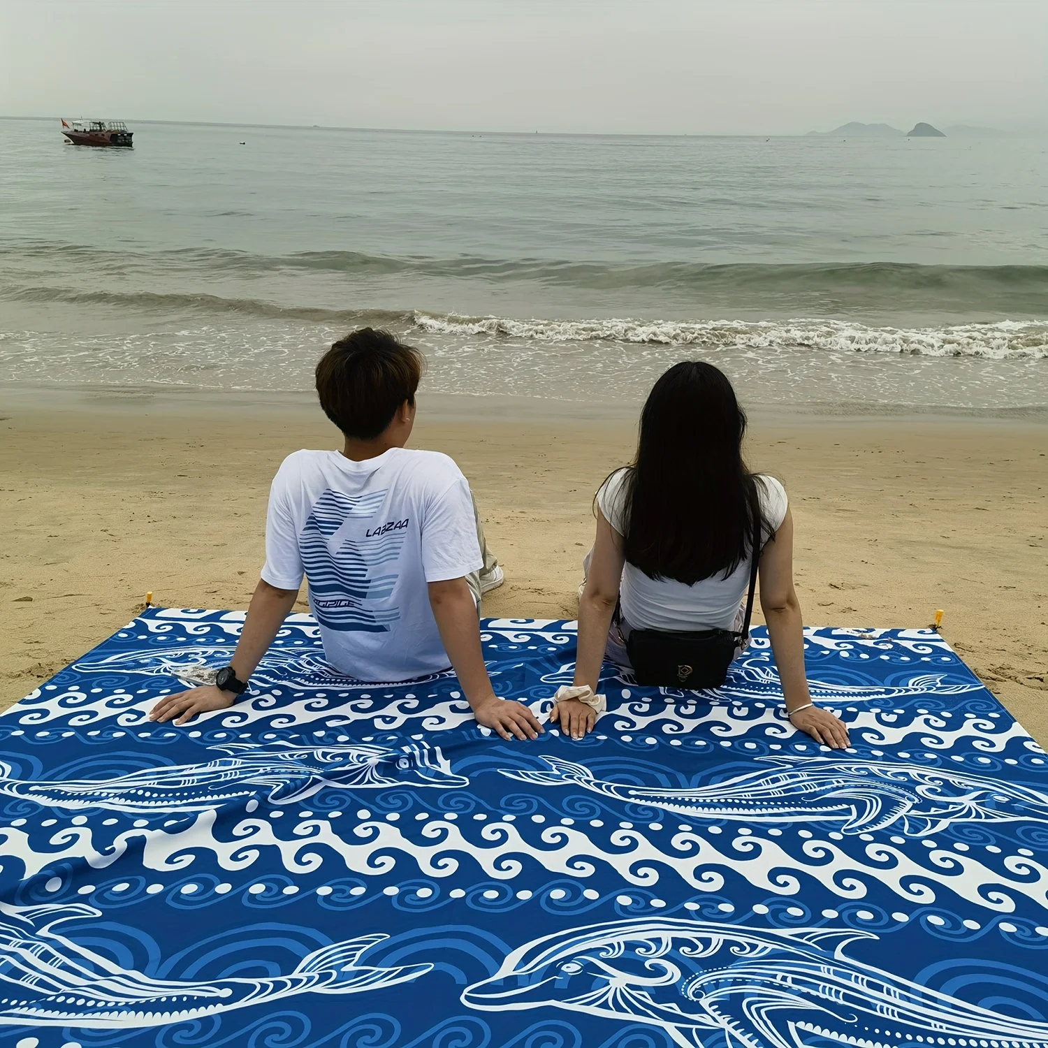

Пляжный коврик Ukiyo-i Dolphin, устойчивый к песку, водонепроницаемый, нелипкий, портативный складной коврик для пикника, влагостойкий коврик для пляжа.