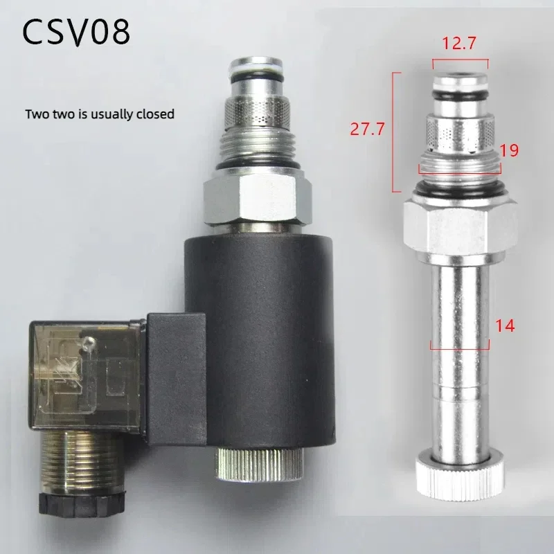 Two-position Two-way Threaded Cartridge Solenoid Valve CSV08 Normally Closed Large Flow DHF08-220S