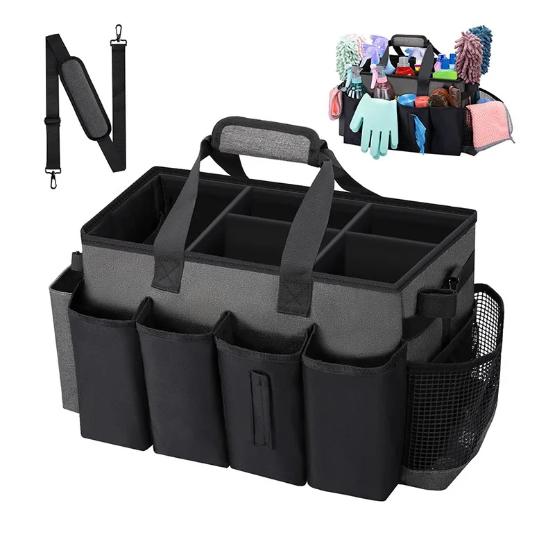 Large Cleaning Supplies Storage Box Organizer Household Cleaning Tool Storage Bin Multi-Purpose Tidy Box for Mops Sponges