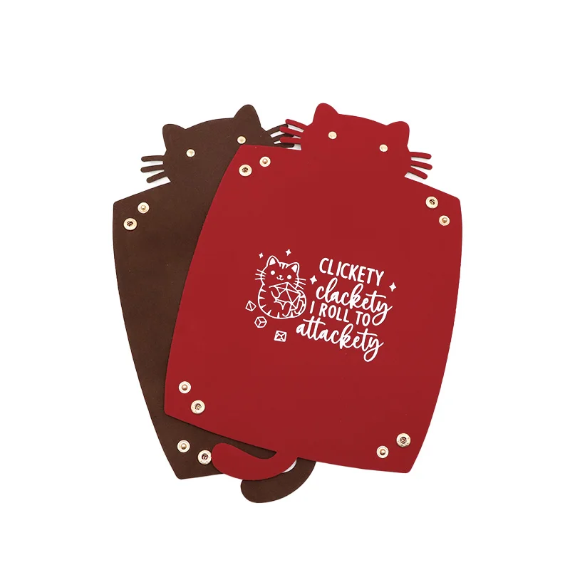 Cute Cat Shaped Foldable  Storage Tray, Portable PU Leather Desk Organizer for Jewelry, Keys, Cosmetics, Home Office Desk