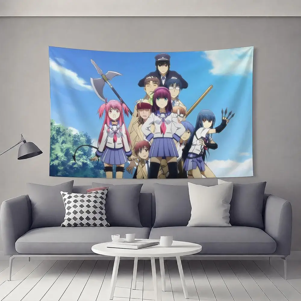Anime Angel Beats! Tapestry Tapestry Flat Polyester Wall Hanging, Cozy Kids Bedside Decor Healing Home Accent Gift Wall Art