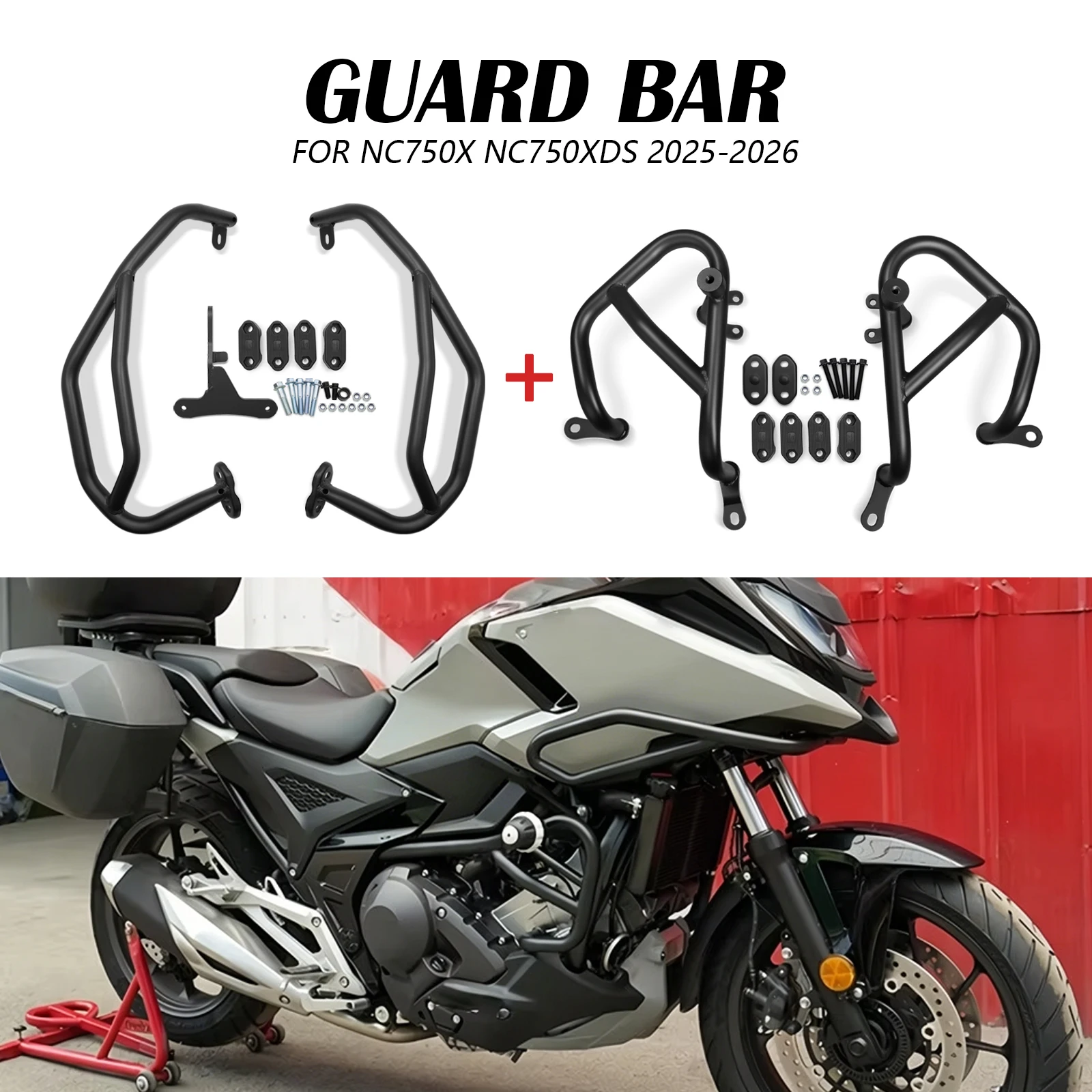 For HONDA NC750X NC750XDS 2026 NC 750 X 2025 Motorcycle Bumper Anti-fall Guard Bar Upper and Lower Anti-fall Bar Egine Guard
